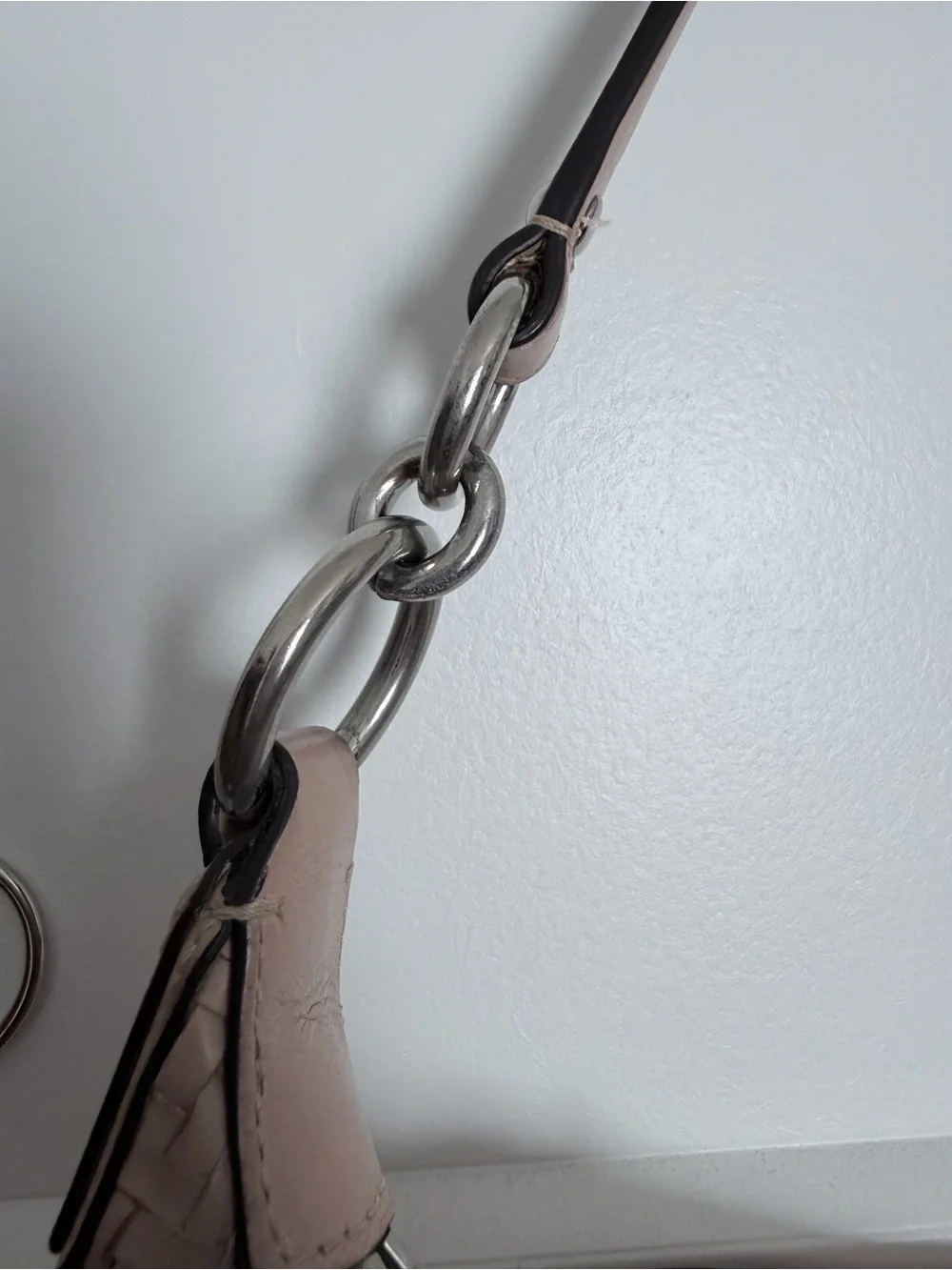 Coach Woven Leather Shoulder Bag Beige Taupe Hobo